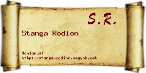 Stanga Rodion névjegykártya